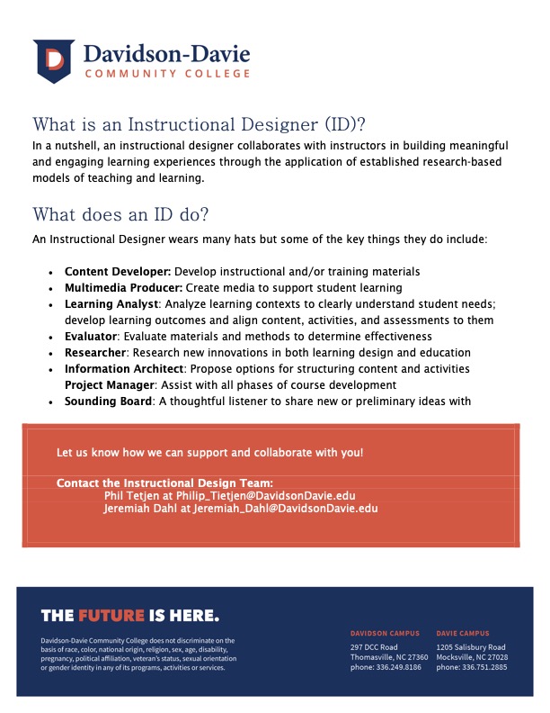 Brochure: What is an Instructional Designer?